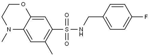 N-(4-Fluorobenzyl)-4,6-dimethyl-3,4-dihydro-2H-benzo[b][1,4]oxazine-7-sulfonamide Structure