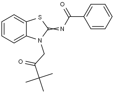 N-(3-(3,3-DIMETHYL-2-OXOBUTYL)-1,3-BENZOTHIAZOL-2(3H)-YLIDENE)BENZAMIDE Structure