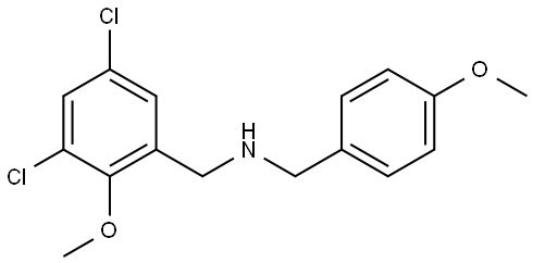 3,5-Dichloro-2-methoxy-N-[(4-methoxyphenyl)methyl]benzenemethanamine Structure