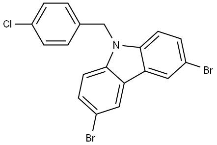 3,6-dibromo-9-(4-chlorobenzyl)-9H-carbazole Structure