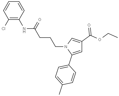 ethyl 1-(4-((2-chlorophenyl)amino)-4-oxobutyl)-5-(p-tolyl)-1H-pyrrole-3-carboxylate Structure