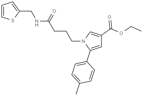 ethyl 1-(4-oxo-4-((thiophen-2-ylmethyl)amino)butyl)-5-(p-tolyl)-1H-pyrrole-3-carboxylate Structure