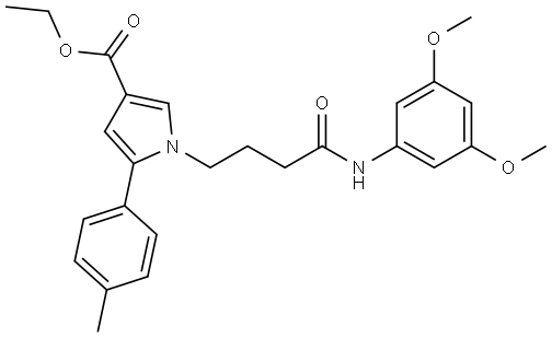 ethyl 1-(4-((3,5-dimethoxyphenyl)amino)-4-oxobutyl)-5-(p-tolyl)-1H-pyrrole-3-carboxylate Structure