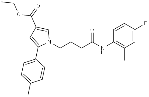 ethyl 1-(4-((4-fluoro-2-methylphenyl)amino)-4-oxobutyl)-5-(p-tolyl)-1H-pyrrole-3-carboxylate Structure