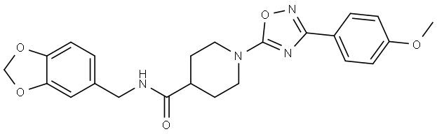 4-Piperidinecarboxamide, N-(1,3-benzodioxol-5-ylmethyl)-1-[3-(4-methoxyphenyl)-1,2,4-oxadiazol-5-yl]- Structure