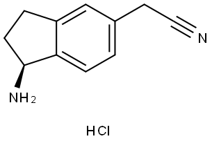 2-[(1S)-1-amino-2,3-dihydro-1H-inden-5-yl]acetonitrile hydrochloride Structure