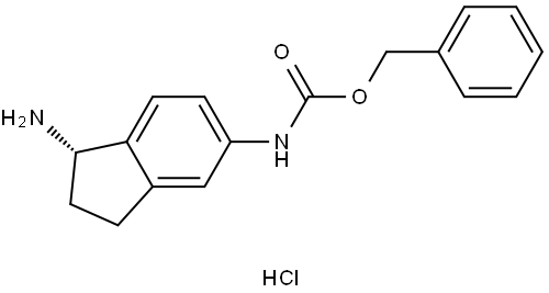 benzyl N-[(1S)-1-amino-2,3-dihydro-1H-inden-5-yl]carbamate hydrochloride Structure