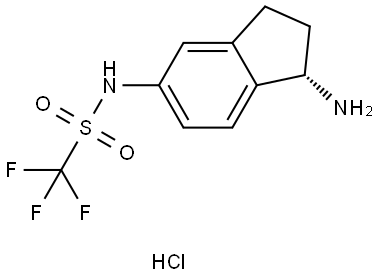 N-[(1S)-1-amino-2,3-dihydro-1H-inden-5-yl]-1,1,1-trifluoromethanesulfonamide hydrochloride Structure