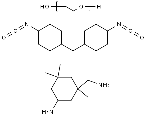 Cyclohexanemethanamine, 5-amino-1,3,3-trimethyl-, polymer with .alpha.-hydro-.omega.-hydroxypoly(oxy-1,2-ethanediyl) and 1,1-methylenebis4-isocyanatocyclohexane Structure