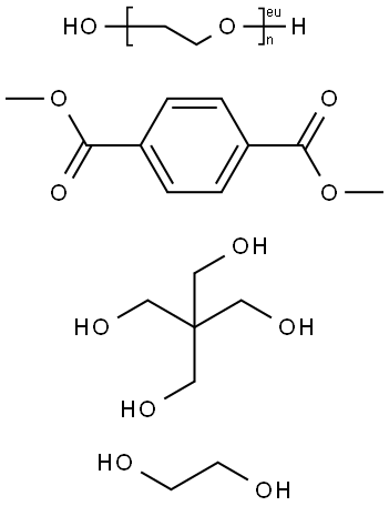 1,4-Benzenedicarboxylic acid, dimethyl ester, polymer with 2,2-bis(hydroxymethyl)-1,3-propanediol, 1,2-ethanediol and .alpha.-hydro-.omega.-hydroxypoly(oxy-1,2-ethanediyl) Structure