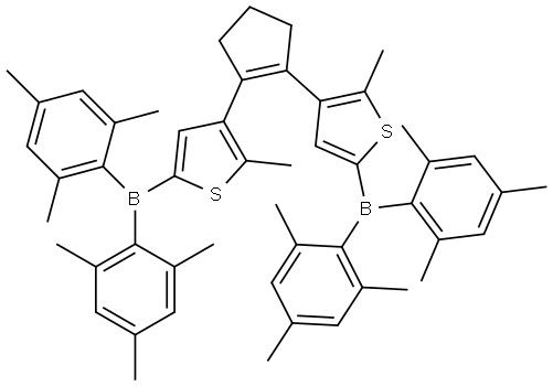 1,2-bis(5'-(dimesitylboryl)-2'-methylthien-3'-yl)pentene Structure