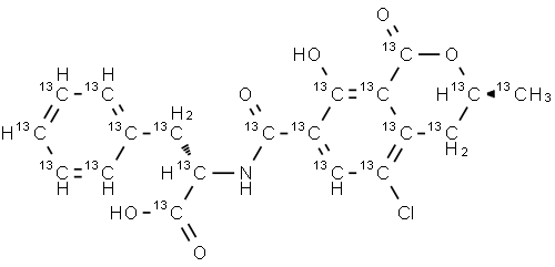 Ochratoxin  A13C20  solution Structure