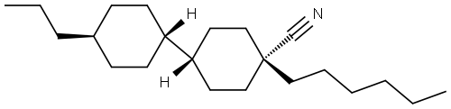 [1,1'-Bicyclohexyl]-4-carbonitrile, 4-hexyl-4'-propyl-, stereoisomer Structure