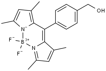 5,5-Difluoro-10-(4-(hydroxymethyl)phenyl)-1,3,7,9-tetramethyl-5H-dipyrrolo[1,2-c:2',1'-f][1,3,2]diazaborinin-4-ium-5-uide Structure