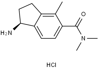 (1S)-1-amino-N,N,4-trimethyl-2,3-dihydro-1H-indene-5-carboxamide hydrochloride Structure