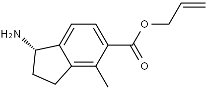 1H-Indene-5-carboxylic acid, 1-amino-2,3-dihydro-4-methyl-, 2-propen-1-yl ester, (1S)- Structure