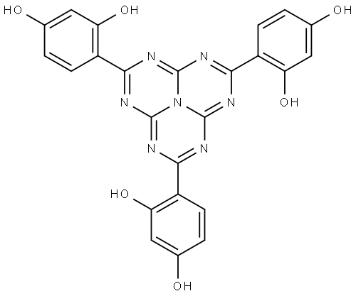 1,3-Benzenediol, 4,4′,4′′-(1,3,4,6,7,9,9b-heptaazaphenalene-2,5,8-triyl)tris- Structure