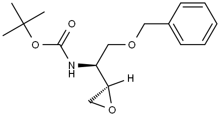 Carbamic acid, N-[(1S)-1-(2R)-2-oxiranyl-2-(phenylmethoxy)ethyl]-, 1,1-dimethylethyl ester Structure