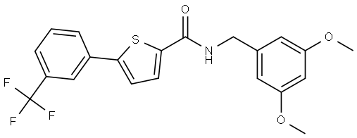 N-[(3,5-Dimethoxyphenyl)methyl]-5-[3-(trifluoromethyl)phenyl]-2-thiophenecarb... Structure