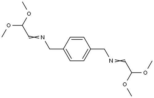 1,4-Benzenedimethanamine, N1,N4-bis(2,2-dimethoxyethylidene)- Structure