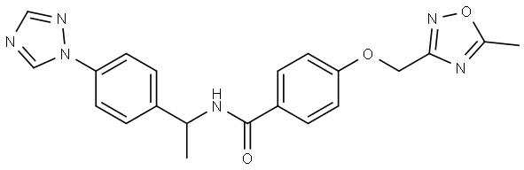 4-[(5-Methyl-1,2,4-oxadiazol-3-yl)methoxy]-N-[1-[4-(1H-1,2,4-triazol-1-yl)phenyl]ethyl]benzamide Structure