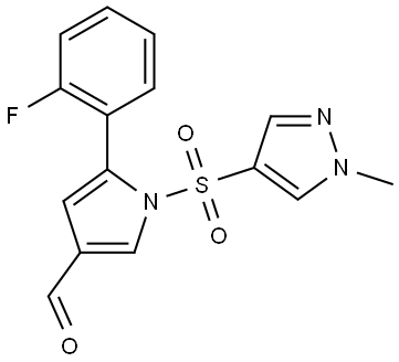 5-(2-fluorophenyl)-1-((1-methyl-1H-pyrazol-4-yl)sulfonyl)-1H-pyrrole-3-carbaldehyde Structure