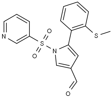 5-(2-(methylthio)phenyl)-1-(pyridin-3-ylsulfonyl)-1H-pyrrole-3-carbaldehyde Structure