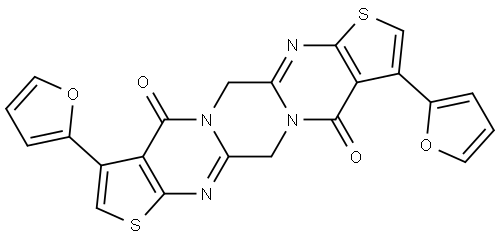 Dithieno[2,3-d:2',3'-d']pyrazino[1,2-a:4,5-a']dipyrimidine-4,11(6H,13H)-dione, 3,10-di-2-furanyl- Structure