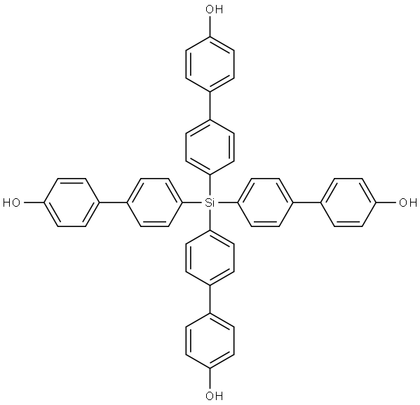 tetrakis(4'-hydroxybiphenyl-4-yl)silane Structure