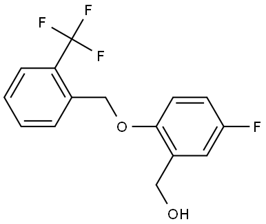 (5-fluoro-2-((2-(trifluoromethyl)benzyl)oxy)phenyl)methanol Structure