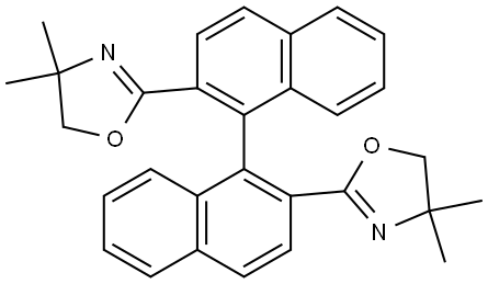 Oxazole, 2,2'-(1S)-[1,1'-binaphthalene]-2,2'-diylbis[4,5-dihydro-4,4-dimethyl- (9CI) Structure