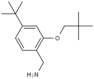 4-(1,1-Dimethylethyl)-2-(2,2-dimethylpropoxy)benzenemethanamine Structure