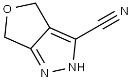 4H-Furo[3,4-c]pyrazole-3-carbonitrile, 2,6-dihydro- Structure