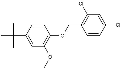 Benzene, 4-tert-butyl-1-[(2,4-dichlorobenzyl)oxy]-2-methoxy- Structure