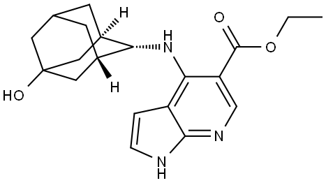 ethyl 4-(((1R,2s,3S,5s,7s)-5-hydroxyadamantan-2-yl)amino)-1H-pyrrolo[2,3-b]pyridine-5-carboxylate Structure