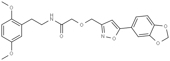 Acetamide, 2-[[5-(1,3-benzodioxol-5-yl)-3-isoxazolyl]methoxy]-N-[2-(2,5-dimethoxyphenyl)ethyl]- Structure