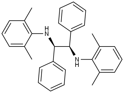 1,2-Ethanediamine, N1,N2-bis(2,6-dimethylphenyl)-1,2-diphenyl-, (1R,2R)- Structure