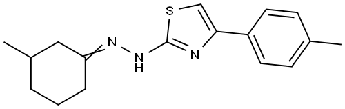 Cyclohexanone, 3-methyl-, 2-[4-(4-methylphenyl)-2-thiazolyl]hydrazone Structure