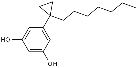 5-(1-heptylcyclopropyl)benzene-1,3-diol Structure