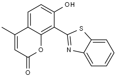 2H-1-Benzopyran-2-one, 8-(2-benzothiazolyl)-7-hydroxy-4-methyl- Structure