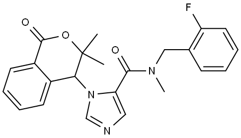 1H-Imidazole-5-carboxamide, 1-(3,4-dihydro-3,3-dimethyl-1-oxo-1H-2-benzopyran-4-yl)-N-[(2-fluorophenyl)methyl]-N-methyl- Structure