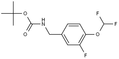 tert-butyl N-{[4-(difluoromethoxy)-3-fluorophenyl]methyl}carbamate 구조식 이미지