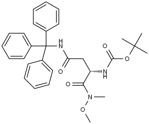 tert-butyl (S)-(1-(methoxy(methyl)amino)-1,4-dioxo-4-(tritylamino)butan-2-yl)carbamate Structure