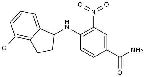 Benzamide, 4-[(4-chloro-2,3-dihydro-1H-inden-1-yl)amino]-3-nitro- Structure