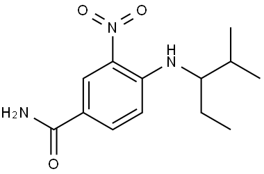 Benzamide, 4-[(1-ethyl-2-methylpropyl)amino]-3-nitro- 구조식 이미지