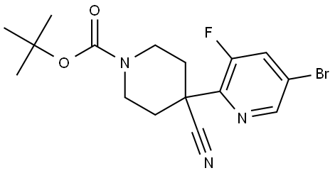 1,1-Dimethylethyl 4-(5-bromo-3-fluoro-2-pyridinyl)-4-cyano-1-piperidinecarbox... Structure