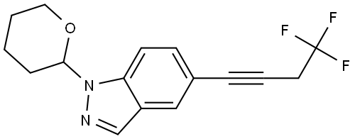 1-(tetrahydro-2H-pyran-2-yl)-5-(4,4,4-trifluorobut-1-yn-1-yl)-1H-indazole Structure