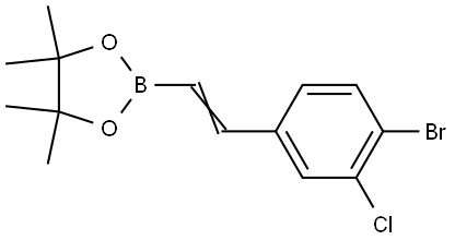 2-[2-(4-Bromo-3-chlorophenyl)ethenyl]-4,4,5,5-tetramethyl-1,3,2-dioxaborolane Structure