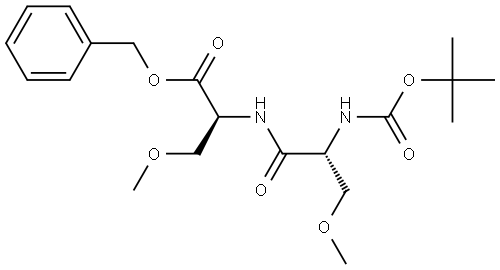 Benzyl(2S)-2-[(2R)-2-{[tert-butoxycarbonyl]amino}-3-methoxypropanamido]-3-methoxypropanoate Structure