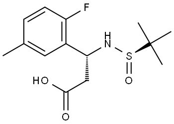 (3R)-3-(2-Fluoro-5-methylphenyl)-3-{[(R)-2-methylpropane-2-sulfinyl]amino}propanoicacid Structure